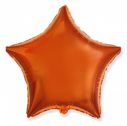 FM 18" звезда Оранжевая без рисунка фольгированный шар