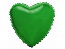 FM 9" сердце Зеленое МИНИ без рисунка фольгированный шар