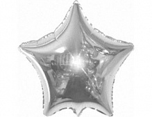 FM 9" звезда Серебро МИНИ без рисунка фольгированный шар
